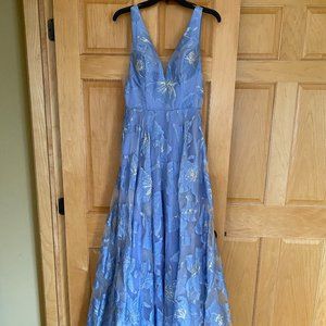 Blue with silver flower detail Sherri Hill Dress